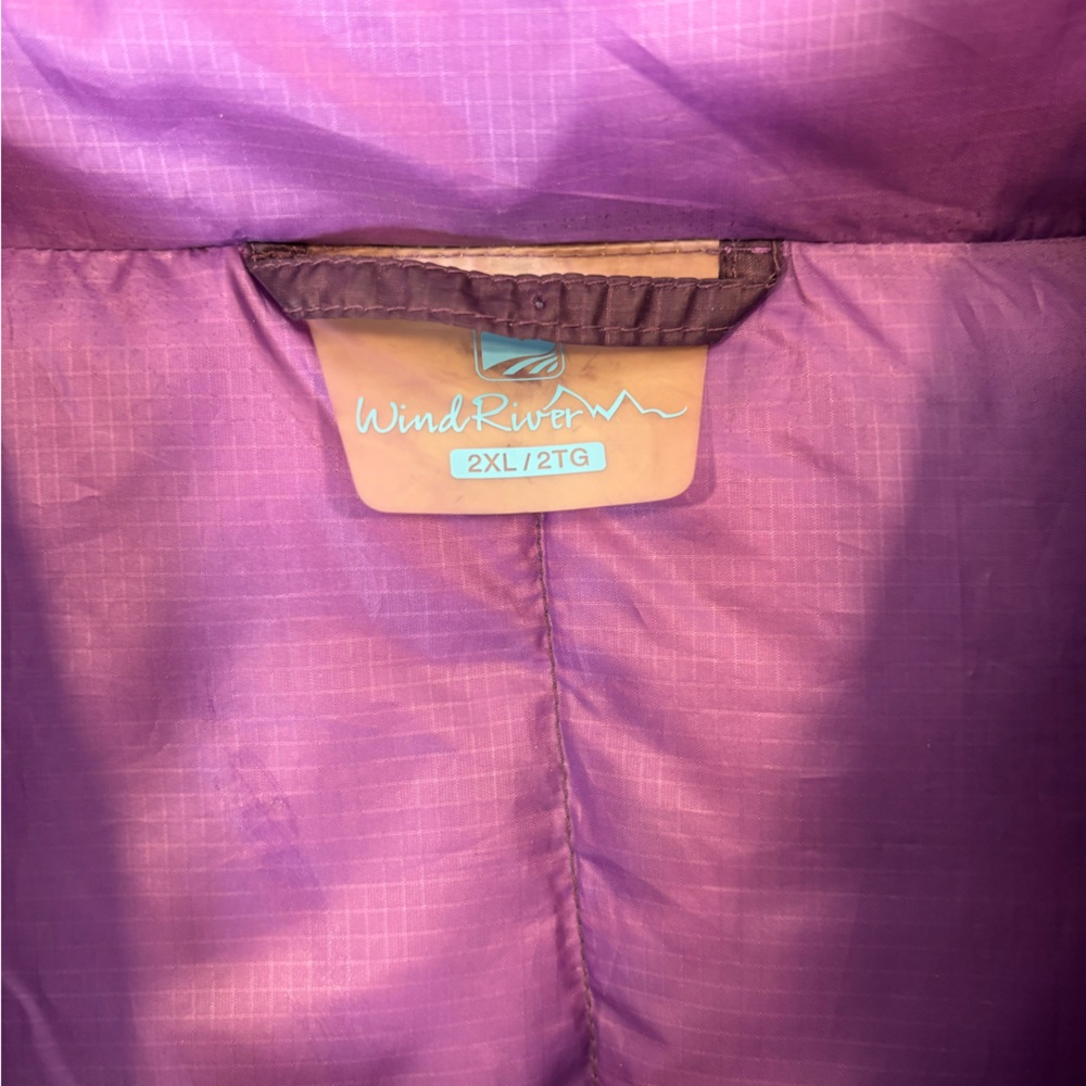 WindRiver Women’s 600 Fill Down Vest Purple Puffer 2XL Ripstop - Picture 4 of 9